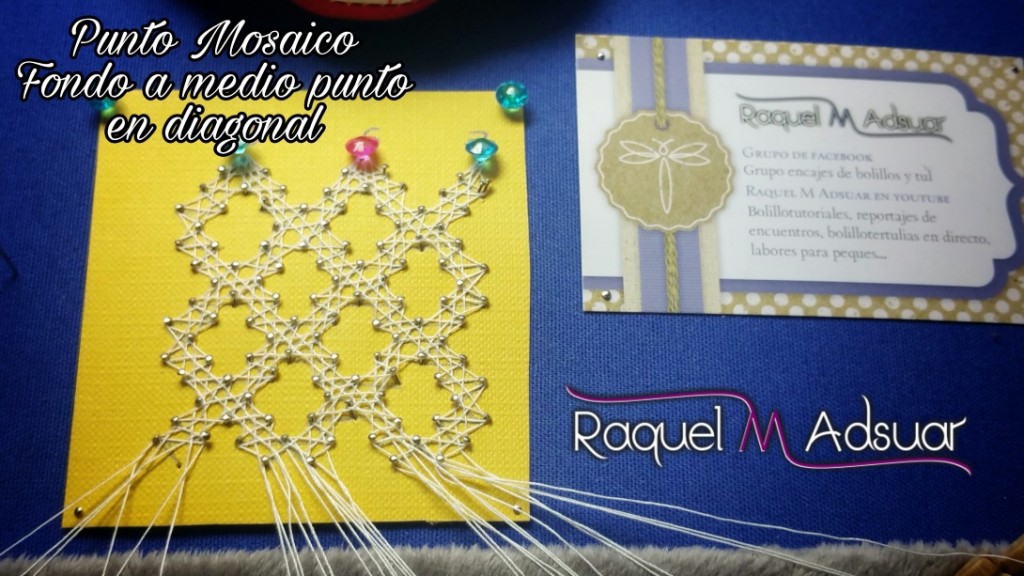 punto mosaico paso a paso encaje bolillos tutorial